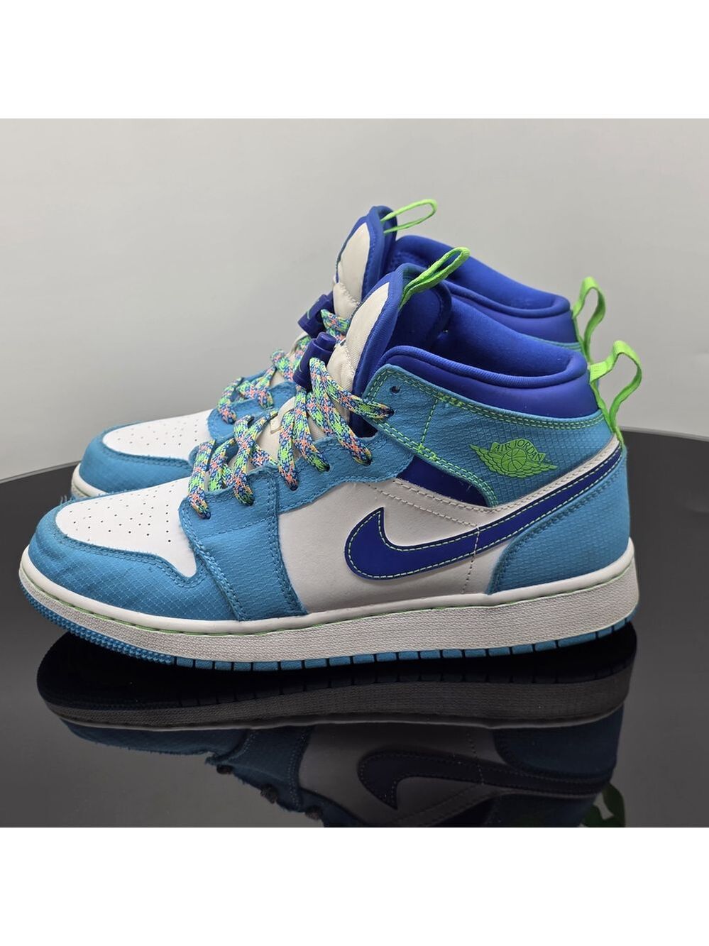 Gorp Jordan 1 Mid SE GS Sprite Blue Youth 7Y UK6 EUR40 DA8010-400 Retro - Picture 2 of 8